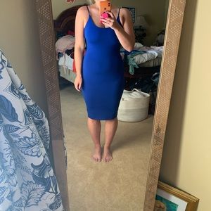 Beautiful Blue Spaghetti Strap Lulus Midi Dress